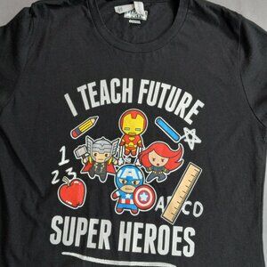 Men's/Women's Marvel "I Teach Future Superheroes" T-Shirt, Graphic Tee Size L